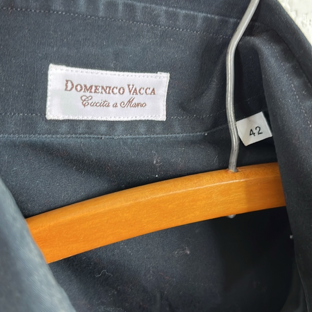 Domenico Vacca Solid Point Collar Button Front Bl… - image 6